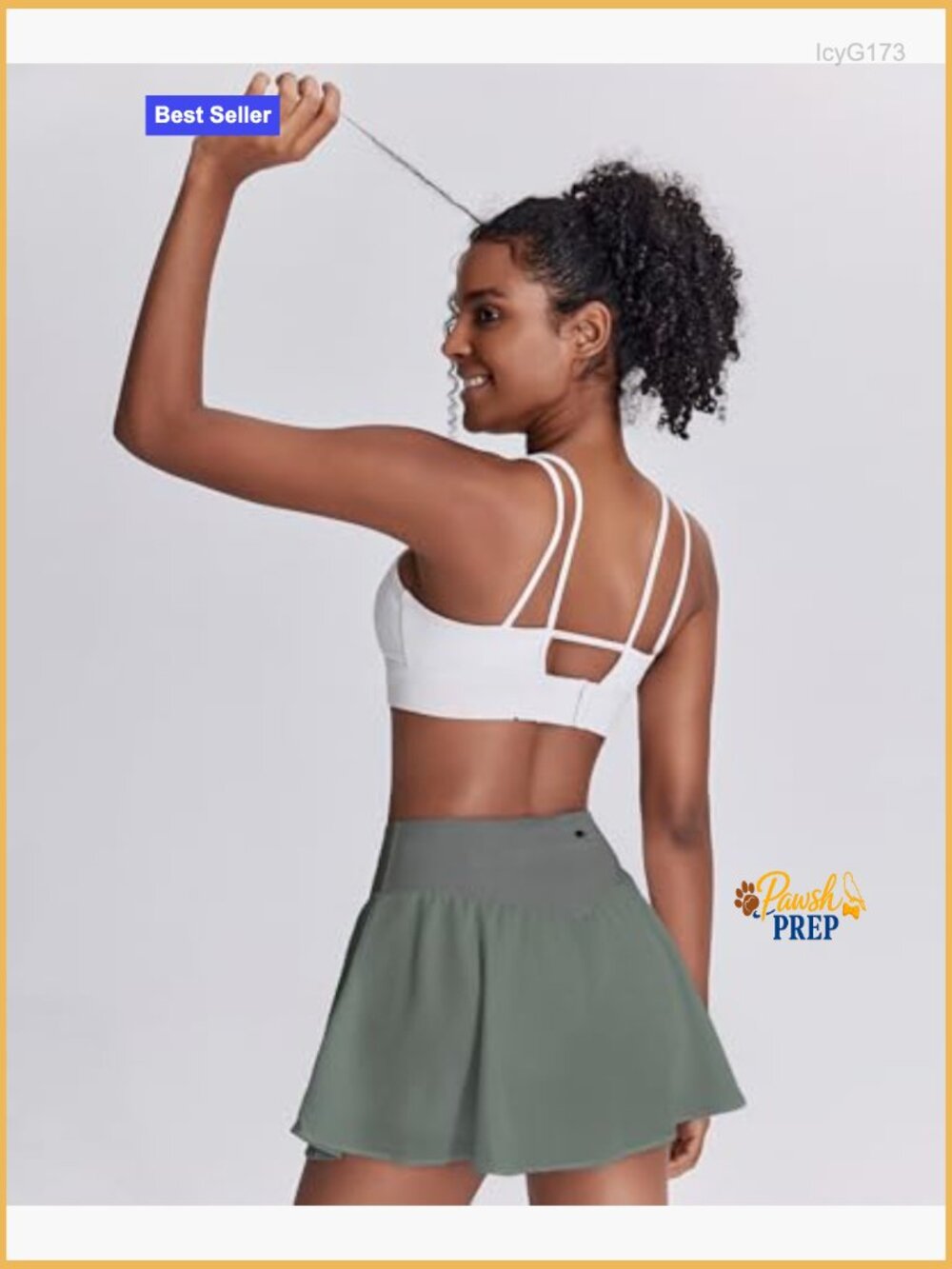 Pleated Tennis Skirt Double Ruffle Golf Skort Tummy Control with Pockets - Picture 2 of 7